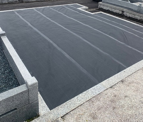 豊田市のお墓じまい防草シート